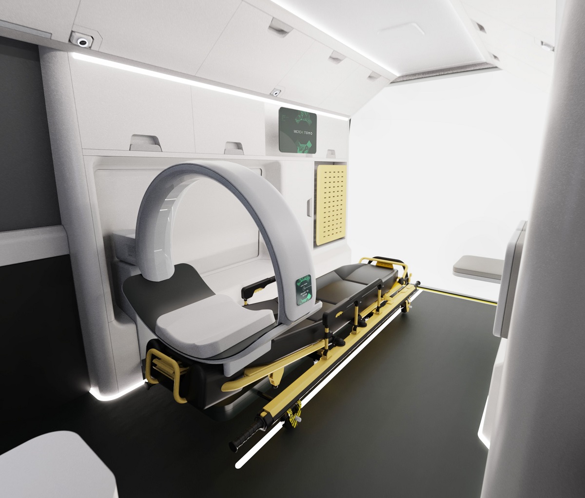Micro-X CT Brain Scanner inside Ambulance
